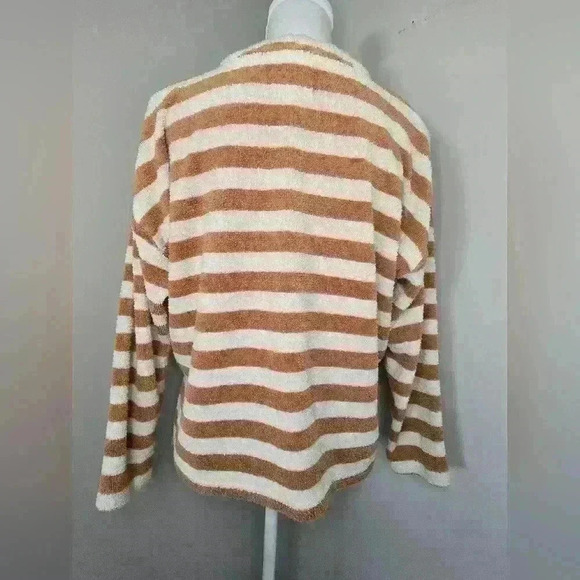 Madewell Womens Earrhen Clay Striped MWL Loop Terry Notched Sweatshirt - Picture 9 of 12